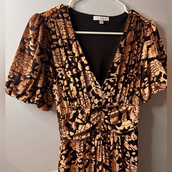 Baltic Born Black and Brown Floral Velvet Maxi Dress - Picture 5 of 8